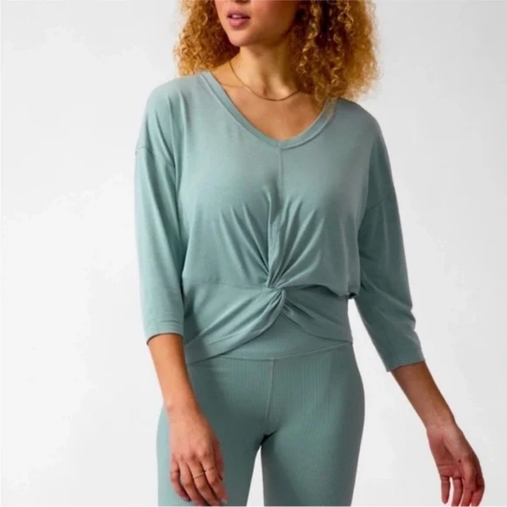 ATHLETA // Embody Twist Front Top Blue
